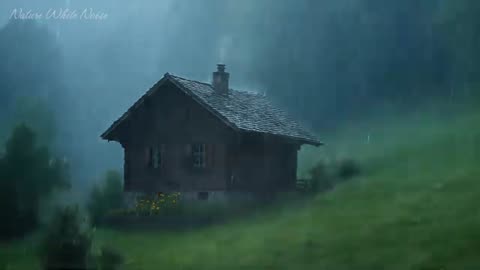 Sleep Instantly in 3 Minutes • Heavy Rain & Thunderstorm Sounds on a Mountain Roof at Night