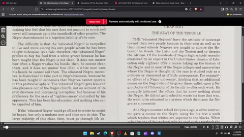 "THE MIS-EDUCATION OF THE NEGRO" BY CARTER G. WOODSON