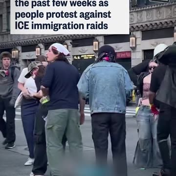 After being attacked by anti-ICE rioters in LA, a driver sped through the crowd, striking a woman