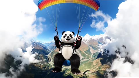Koko the Panda Tries Paragliding for the First Time! 🐼✨