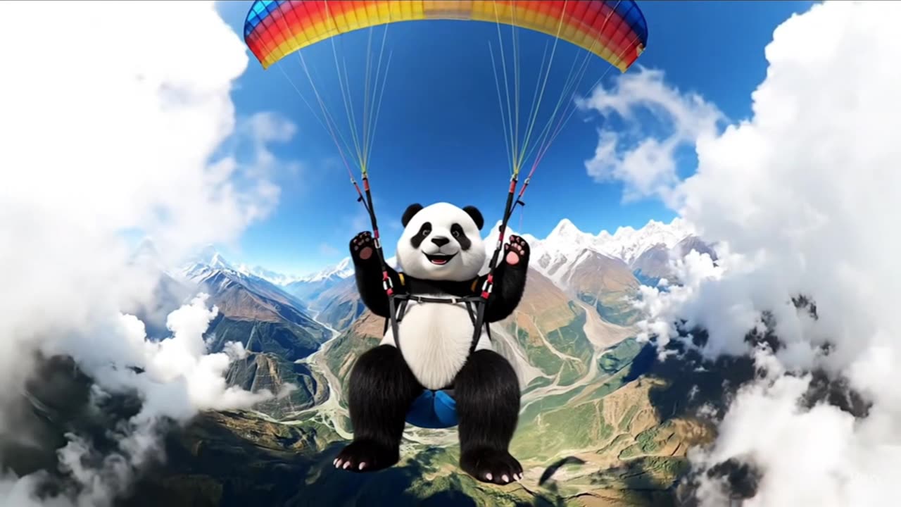 Koko the Panda Tries Paragliding for the First Time! 🐼✨