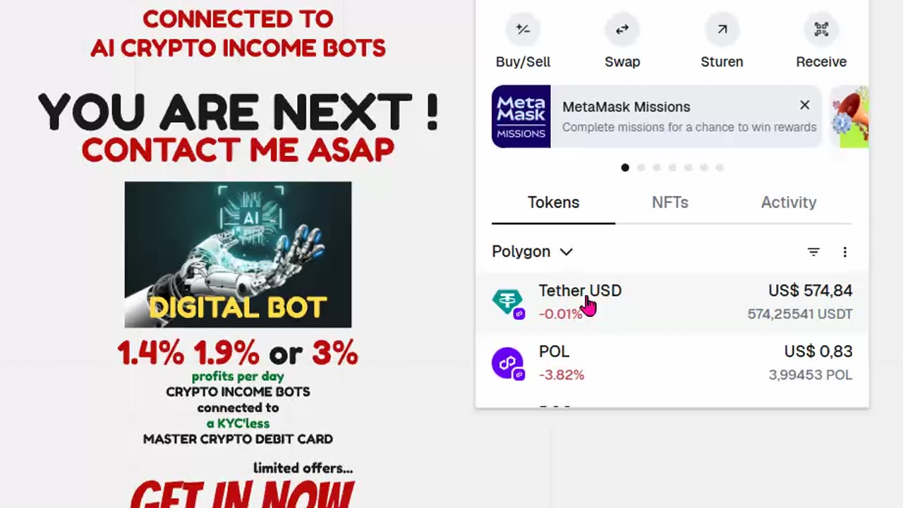 DIGITAL BOT DEMO (NEDERLANDS & ENGLISH) ADD DIGICOIN TOKEN TO METAMASK - TOP TEAM ROB BUSER