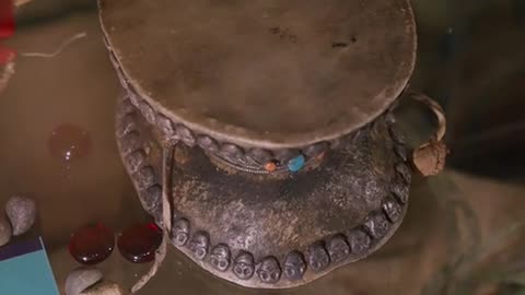THIS DRUM IS MADE OUT OF A HUMAN SKULL!