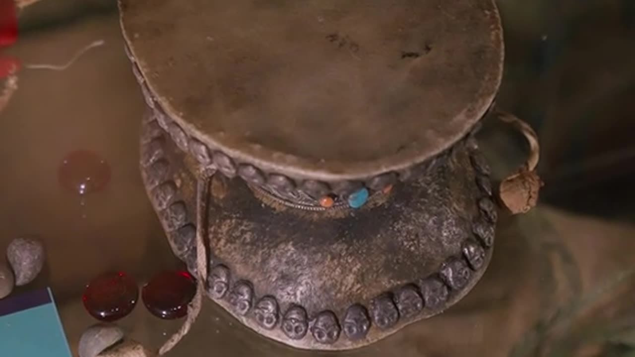 THIS DRUM IS MADE OUT OF A HUMAN SKULL!