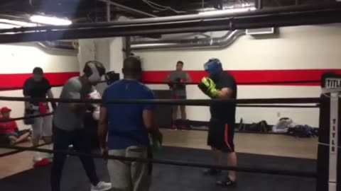 Sparring_ HEAVY PUNCHES, exhausted