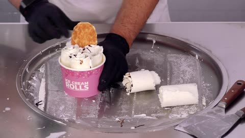 Coconut Ice Cream Rolls | Satisfying Visual ASMR