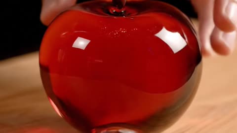 Slicing a Crystal Glass Apple | Ultra Realistic 8K ASMR