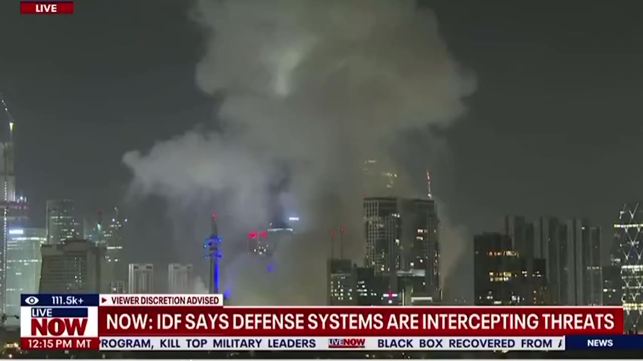 Smoke rising after Iran strikes Tel Aviv with missiles