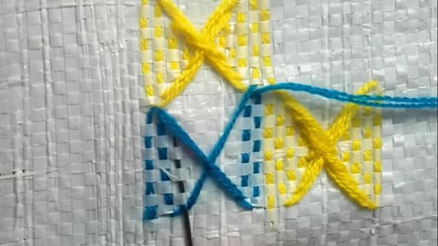 Beautiful Hand Embroidery on Bori | Creative Stitching on Sack Fabric 🧵