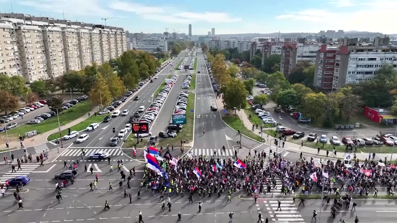 Serbian students mark anniversary of deadly station collapse