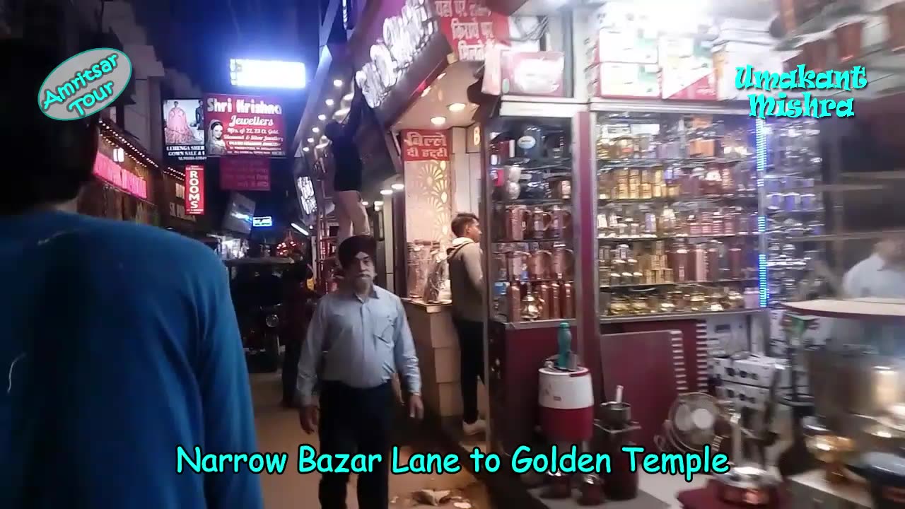 Walking through Narrow Bazar Lane To Golden Temple
