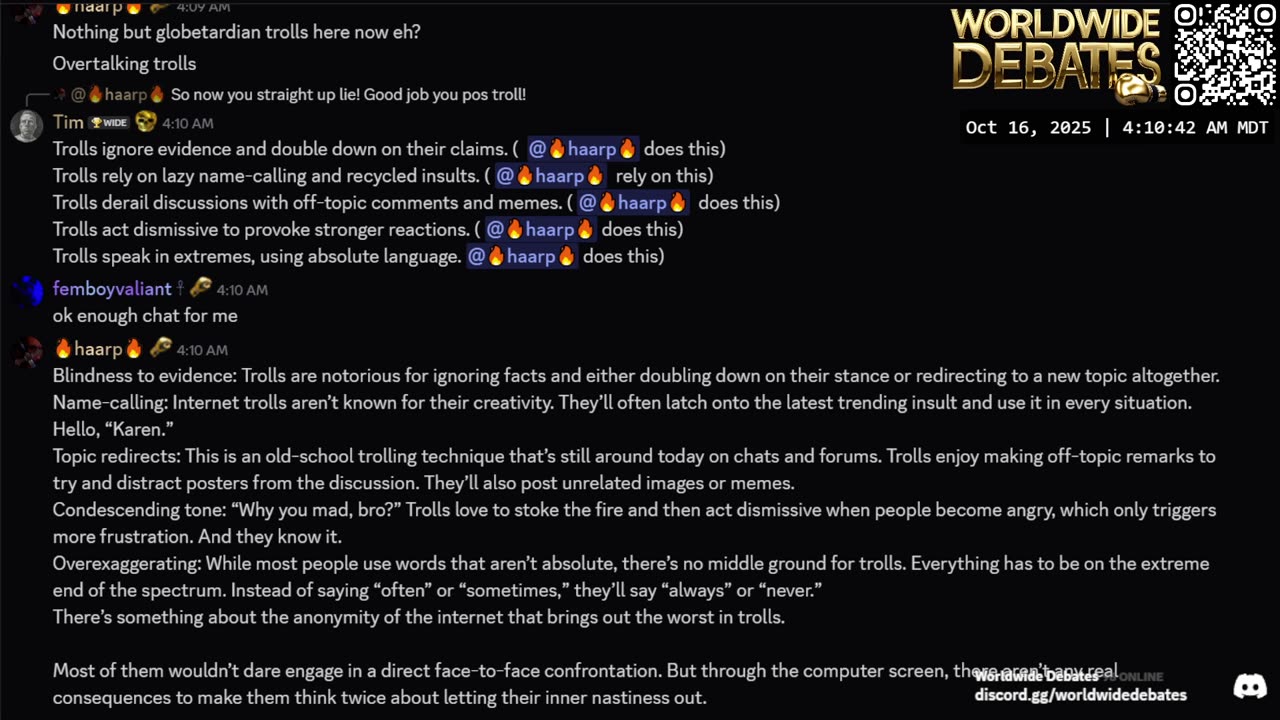 0116 WIDESTREAM - Worldwide Debates - YouTube/Twitch/Rumble