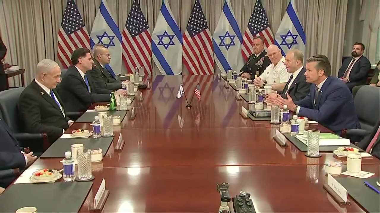 Secretary of Defense Pete Hegseth meets with Israel PM Netanyahu on Iran conflict
