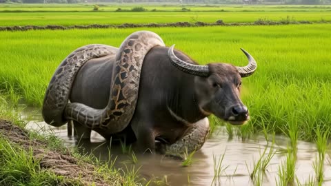Giant python Vs Buffalo /The ultimate Battle of Giants
