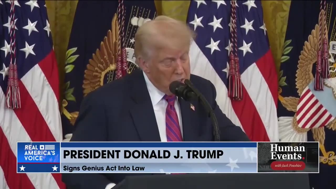 PRESIDENT SPEAKS BEFORE SIGNING GENIUS ACT