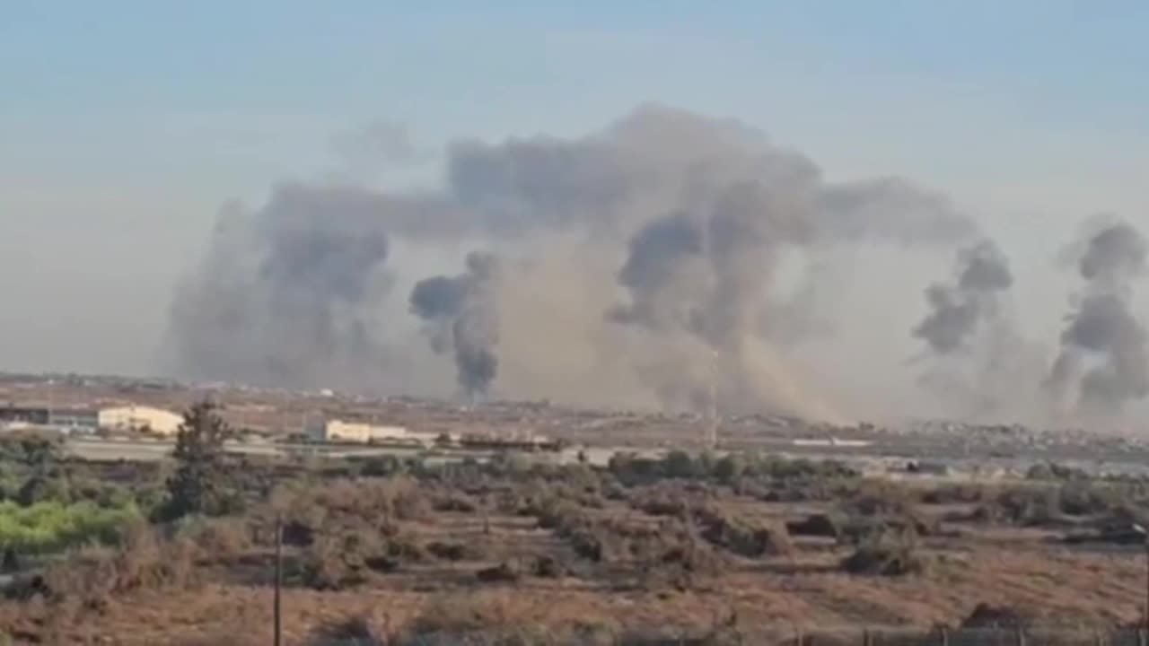 Documentation of the moment occupation aircraft launched dozens of raids on the Gaza