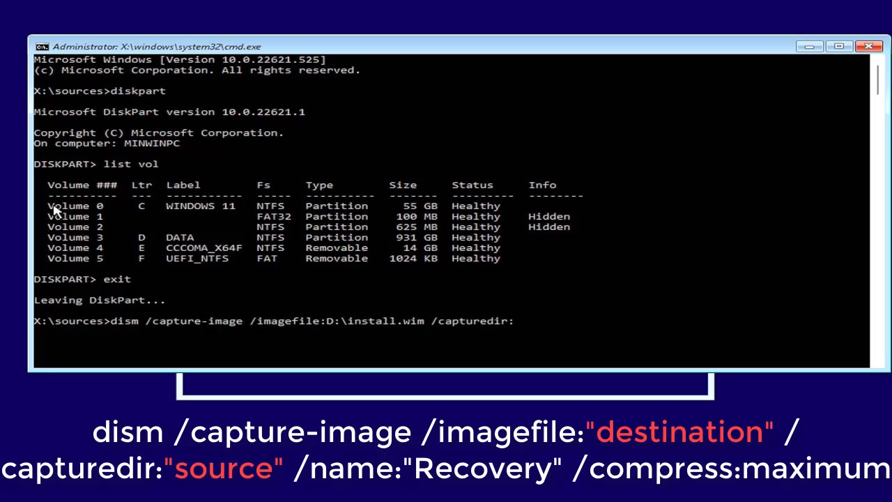 How to create a special partition for Windows 11 recovery