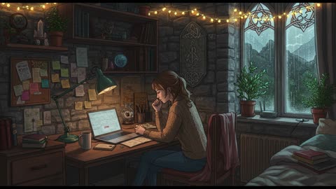 Medieval Celtic Lo-Fi 🌧️ Rainy Tavern Ambience for Study & Fantasy Relaxation