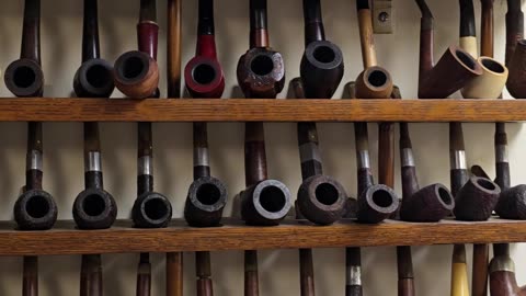 Trent Page's pipe collection.