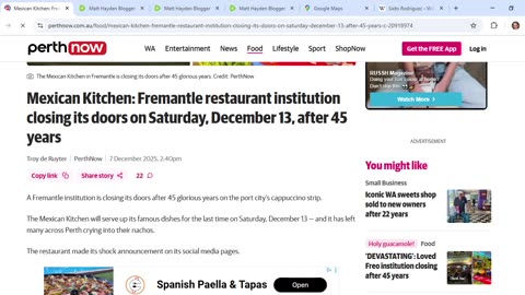 Was closure of Fremantle's Mexican Kitchen part of Operation Crazy Cooker?