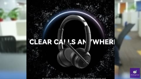 Wireless Headset with Mic for Work, Bluetooth Headset with Microphone (Noise Can