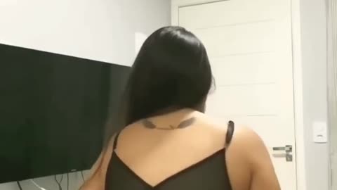 Sexy brunette with attractive ass