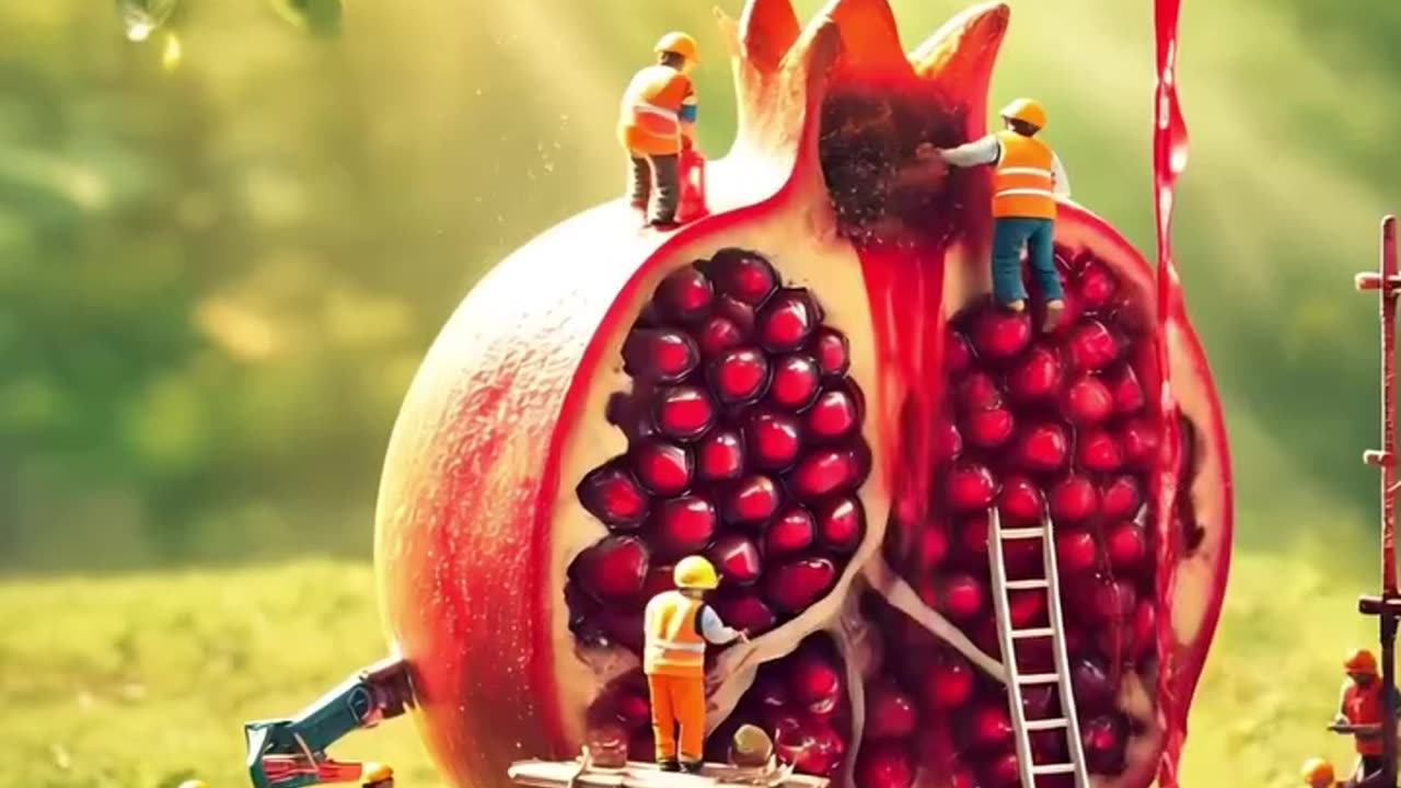 Hard at work in a world of giants_ Miniature workers harvesting and preparing