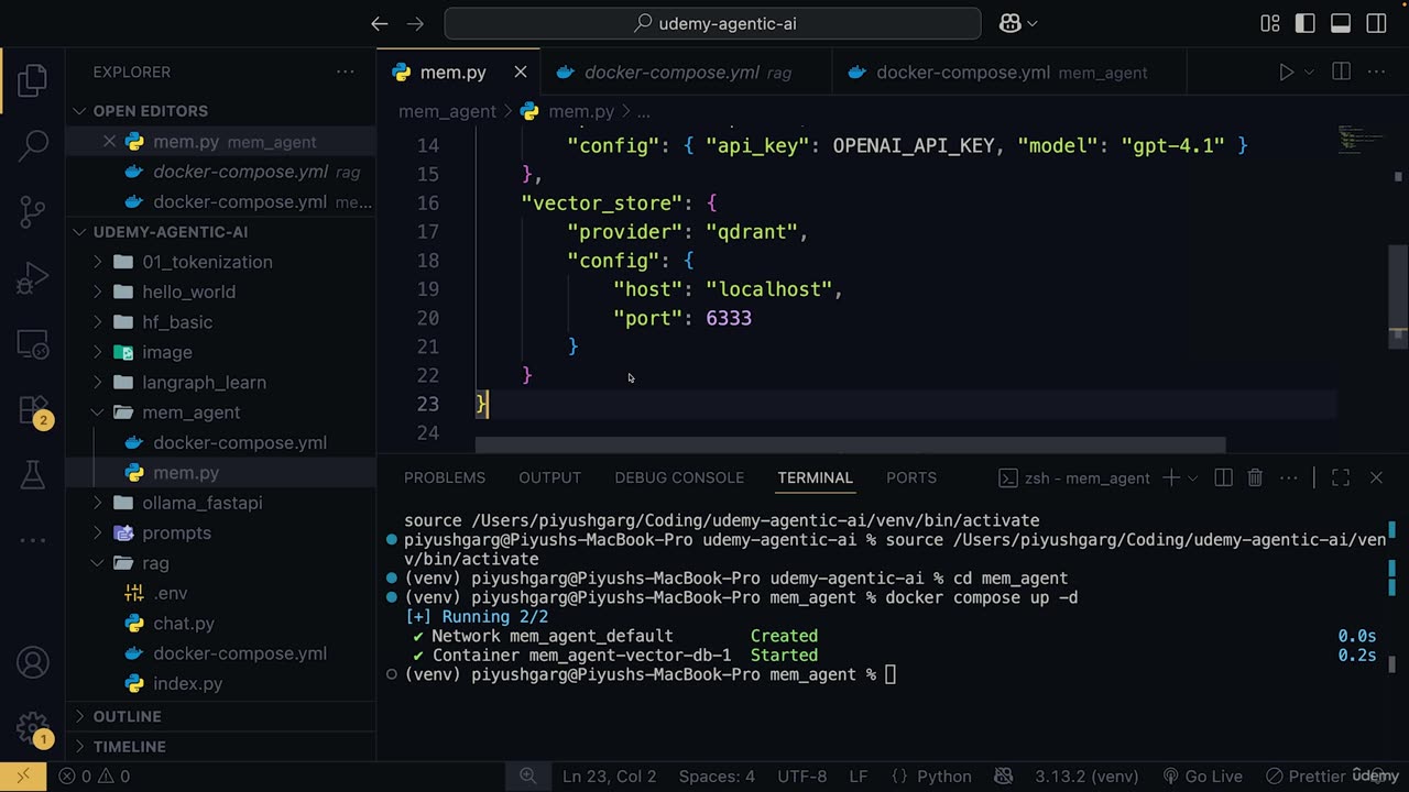 26.11 -Vector Database Setup with Docker for Memory
