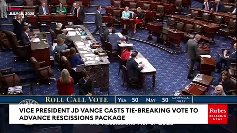 VP JD Vance Casts Tie‑Breaking Vote To Advance Rescissions Package
