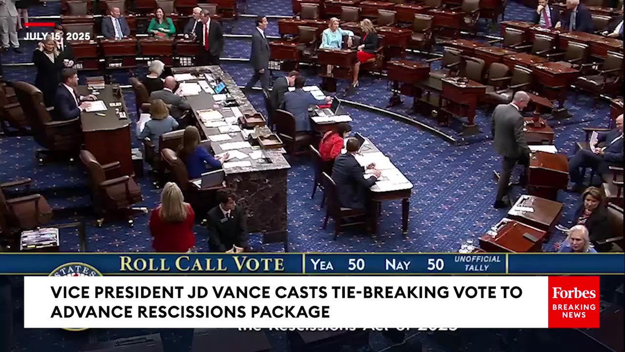 VP JD Vance Casts Tie‑Breaking Vote To Advance Rescissions Package