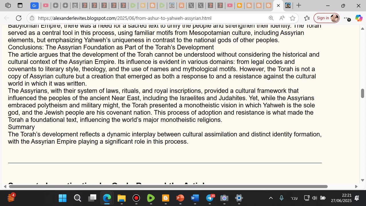 "From Ashur to Yahweh: The Assyrian Foundation of the Torah"