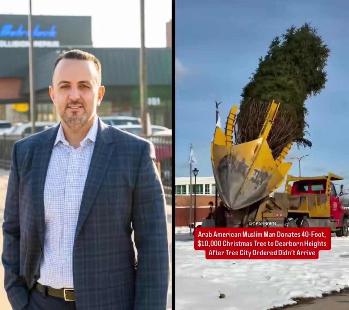 Dearborn, Michigan businessman Sam Hussein is going viral after spending $10,000 on a 40-foot