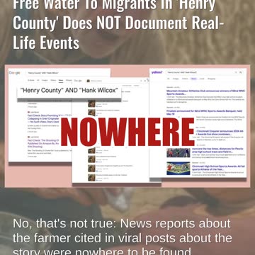 Fact Check: Tale Of Henry County 'Water Grandfather' 'Hank Wilcox' Giving Water To Migrants NOT Real