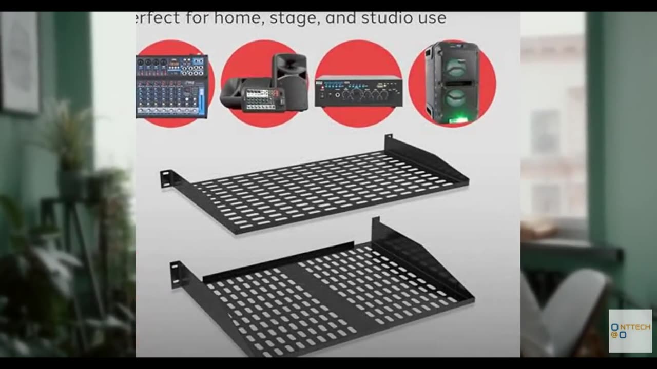 Pyle 19-Inch 1U+2U Server Rack Shelves - Universal Mounting Tray for Computer Ra