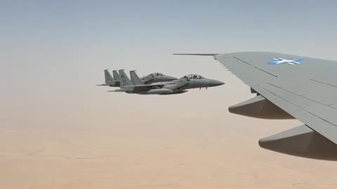Saudi F-15’s providing honorary escort for Air Force One