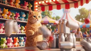 Orange Cats Amusement Park Adventure - You Wont Believe What He Did on the Rides!