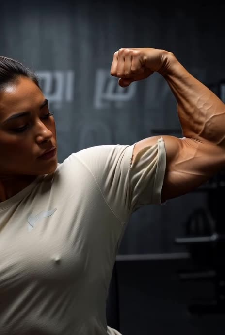 TOO BIG: Watch Her Bicep Tear This Sleeve Open 💪
