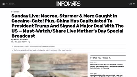 ALEX JONES - INFOWARS LIVE - ALEXJONES.NETWORK - THERE'S A WAR ON FOR YOUR MIND! ➡ THE ALEX JONES SHOW • WAR ROOM WITH OWEN SHROYER • THE AMERICAN JOURNAL WITH HARRISON SMITH • SUNDAY NIGHT LIVE WITH CHASE GEISER