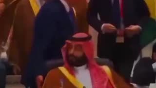In Saudi Arabia it is FORBIDDEN to even touch the Crown Price, BUT TRUMP.....