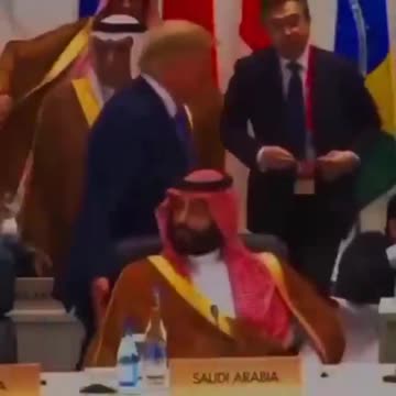 In Saudi Arabia it is FORBIDDEN to even touch the Crown Price, BUT TRUMP.....