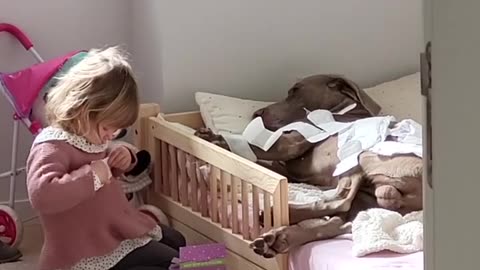 Toddler Having Fun With Pads