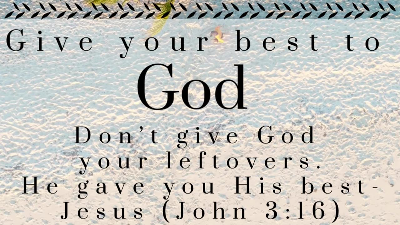 Give God Your First
