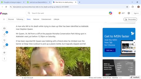 Story of man who plunged to his death from cliff trying to pick up bottle seemed eerily symbolic
