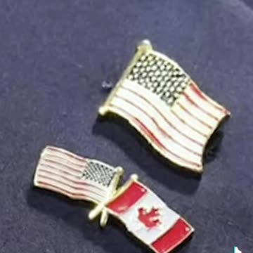 Trump seen with interwoven Flag Lapel Pin