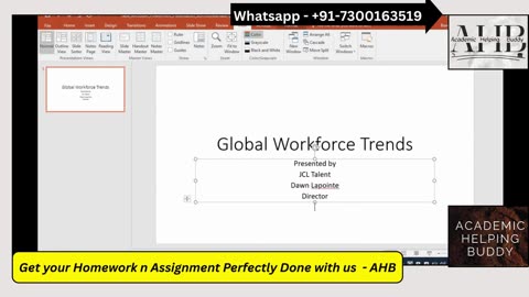 PowerPoint Module 1 Textbook Project 1.1 | Global Workforce Trends Shelly Cashman SAM Project