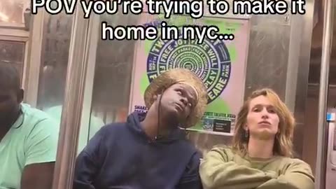 Harasses a White woman on the subway. Absolutely vile behavior.