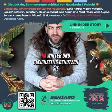Sonnencreme vs. Hautkrebs? Melanin schützt dich! ☀️ #Gesundheit #VitaminD #benjaro