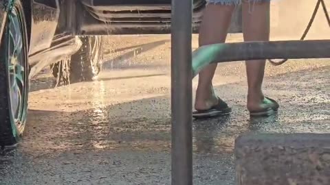 Car Interior Gets Pressure Washed