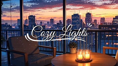 Cozy Evening City Lights ✨ | Relaxing Apartment View with Soft Music & Sunset Glow