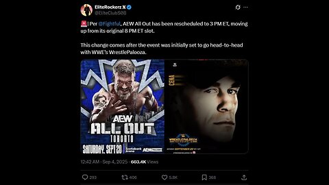 AEW Changes All Out Toronto Time – SCARED of WWE! #shorts